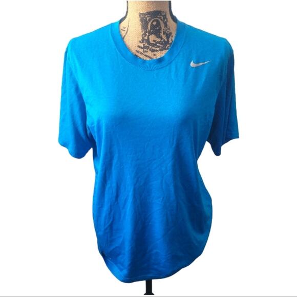 Medium Nike Dri-fit turquoise blue athletic short-sleeve top excellent condition - Picture 1 of 2